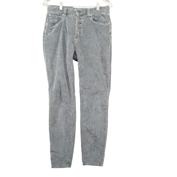 We The Free Women's Skinny Leg Corduroy Jeans Blue 27 Button Fly 5-Pocket - Picture 1 of 12